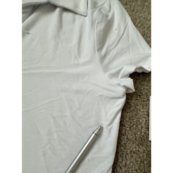 Chicos Weekends Button Up Polo Shirt Women’s Size 0 Alabaster Golf Short Sleeve - Picture 10 of 14